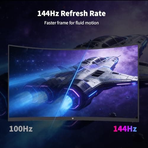 KTC H27S5C 27" Curved Gaming Monitor, 1440P QHD 144Hz 120Hz Monitor, 1500R HVA Panel, HDR400, Adaptive Sync, 400nits, HDMI 2.0 x2, DP 1.4, VESA 100x100 PC Monitor - Thumbnail 4