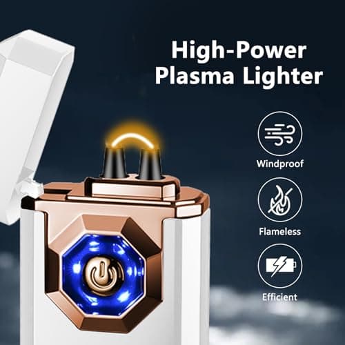 BABOBIU Night Glow Lighter - LED Emergency Light with Power Display, USB Rechargeable Arc for Incense, Outdoor Camping, Survival & Home Décor (Illuminating White) - Thumbnail 2