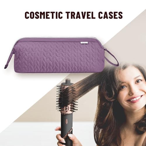 KarSyon Shark Flex Style Case for Dy son Airwrap Hair Dryer Brush Revlon Hair Tools Travel Bag Carrying Case Flat Curling Iron Organizer (Purple) - Thumbnail 4