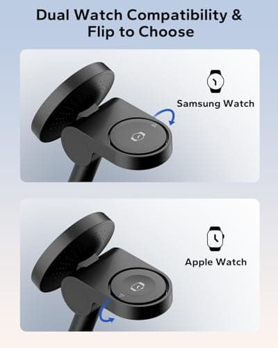 KPON for Samsung 3 in 1 Charging Station, Magnetic Wireless Charger Stand for MagSafe for Samsung Galaxy S26 Ultra/S25/Z Fold7/Flip7, Phone Watch Charger Dock for Galaxy Watch Ultra/8/7 and Buds - Thumbnail 5