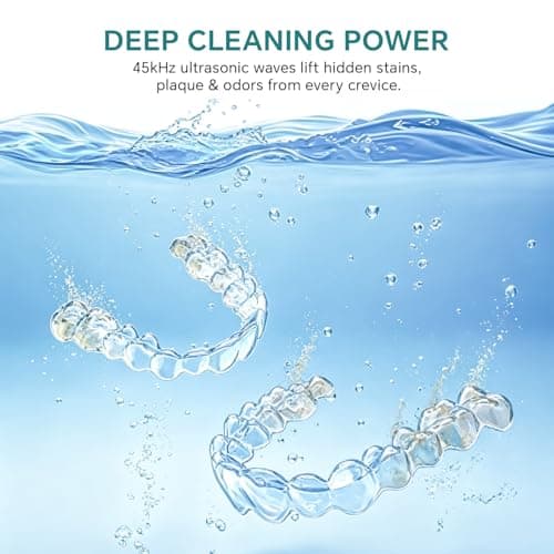 Prism Smile Ultrasonic Retainer Cleaner Machine, 42kHz Deep Cleaning Machine for Retainers, Aligners, Night Guards and Dentures, 200ml Portable Dental Appliance Cleaner, One-Touch Operation - Thumbnail 3