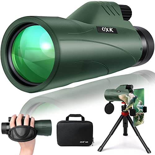 12x56 High Power Monocular Telescope for Adults | Comes with Smartphone Adapter Tripod Travel Bag | Bird Watching Hunting Hiking Camping Gift - Green - Image 1