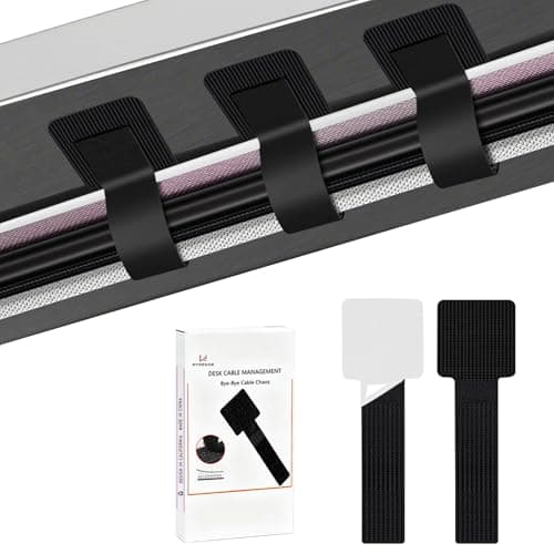48Pcs Upgraded Under Desk Cable Management Ties - Self Adhesive Sticky Back Hook and Loop Straps, Cable Wire Organizers for Home Office - Image 1
