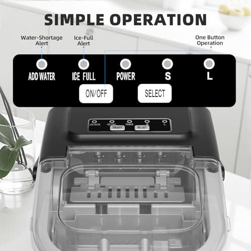 Antarctic Star Ice Maker Countertop, 8 Bullet Ice Cubes in 6 Mins, 26.5 lbs/Day, Self-Cleaning, 2 Sizes, Ultra-Quiet for Home/Kitchen/Camping/RV - Thumbnail 3