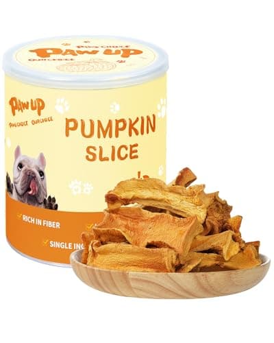 PAWUP Dog Treats, Dehydrated Pumpkin Slices, 100% Single Ingredient, Easy to Digest, Low Fat Dog Snacks for Small & Medium Dogs, Great for Sensitive Stomachs, 5.29 oz,14-16 Counts - Image 1