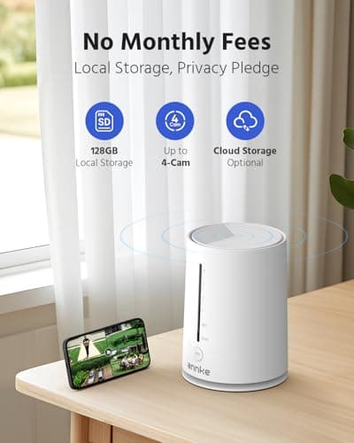 ANNKE 4MP Solar Security Cameras Wireless Outdoor, 5MP 4 Cam-Kit Home Security Camera System, 360°View, Color Night Vision, 2.4&5G WiFi, 2-Way Audio, AI Human Detection, Home Hub & 128GB Memory Card - Thumbnail 6