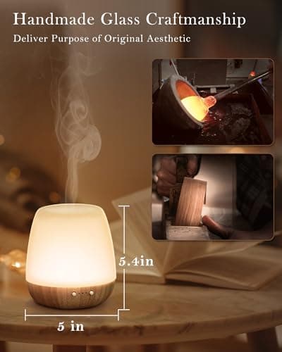 Onaboviva Essential Oil Diffuser -2.4MHz Ultrasonic Glass Diffuser for Home&Commercial,180ml, Pulse&Continuous Mist, 1/3/8H Timer, Waterless Auto-Off, Silent (≤25dB), Aromatherapy Diffuser with Light - Thumbnail 5