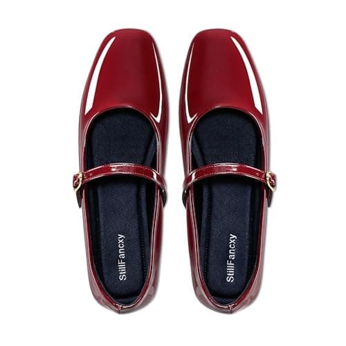 StillFancxy Women's Mary Jane Flats Closed Round Toe Ballet Flat Dressy Comfortable Slip on Shoes - Image 1
