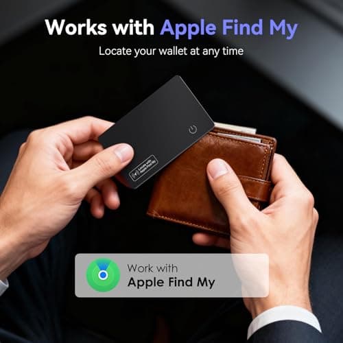 Wallet Tracker Card Air-Tag - Work with Apple Find My (iOS only), 0.07in Slim Tracking Card, IP68 Waterproof Bluetooth Tracker Finder, Apple MFi Certified, Item Locator for Luggage, Passports, Purse - Thumbnail 2