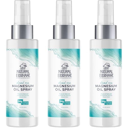 Natural Elephant Dead Sea Magnesium Oil Spray for Topical Use | 100% Pure | 4 fl oz (Pack of 3) | Promotes Relaxation and Well-Being - Image 1
