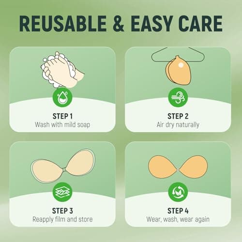MSHalo Ultra Invisible Sticky Bra Push Up, Strapless Adhesive Bra for Women's Exotic Bras, Reusable Silicone Sticky Boobs for Backless Dress (B Cup, Beige) - Thumbnail 6