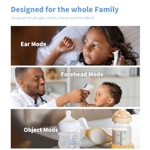 Boncare Ear and Forehead Thermometer, 2X Accuracy Infrared Digital Thermometer for Adults and Kids, 1 Second Reading, No Touch Baby with Fever Alarm - Thumbnail 5