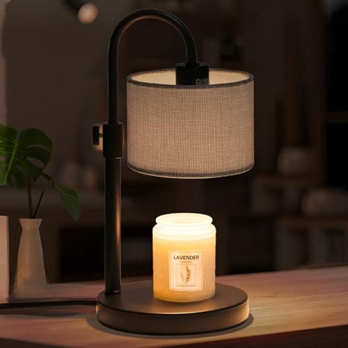FINCMY Candle Warmer Lamp with Timer, Adjustable Height Candle Wax Warmer Candle Lamp Warmer for Jar Candles, Home Decor House Warming Gifts Compatible with Various Candles (Gray)