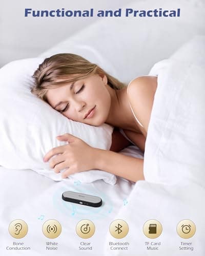 GroTawel Under Pillow Bluetooth Speaker for Sleep: Private Bone Conduction Portable Speaker with White Noise - 20-Hour Battery Life for Soothing Sleep Sound - Thumbnail 2