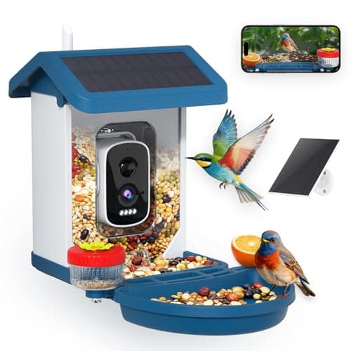 Smart Bird Feeder with Camera Solar Powered, 4K HD Video Bird House, AI Bird Species Identification, Live Stream & Night Vision, Auto-Capture & Notify, Weatherproof Design, Ideal Gifts for Lover - Image 1