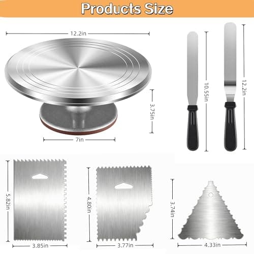 Cake Decorating Kit 35 Pieces - 24 Piping Tips Set with 12 Inch Turntable, Reusable Pastry Bag, Icing Spatula, Scraper, Couplers - Baking Tools for Beginners, Professional Cake Decorating Supplies - Thumbnail 3