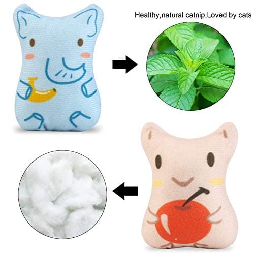 Dorakitten Catnip Toys for Indoor Cats - 5PCS Plush Cat Chew Toys Teething Interactive Catnip Filled Kitten Toy Soft Pet Toy - Thumbnail 5