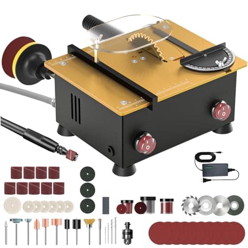 Mini Table Saw for Crafts[Dual 795 Motors & Switches] Max 200W/12,000RPM/26mm Adjustable Height Table Saw with Accessories.Gift for Men and Women's Creating Handmade Gifts,Exploring Hobbies,Models - Image 1