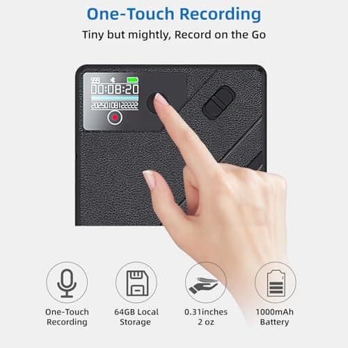 E EAZEYAI AI Voice Recorder, Note Voice Recorder Accuracy Transcribe Smart Summarize & Simultaneous Translation, Support 140 Languages, App Control, AI Audio Recorder for Calls, Meetings, Lectures - Thumbnail 3