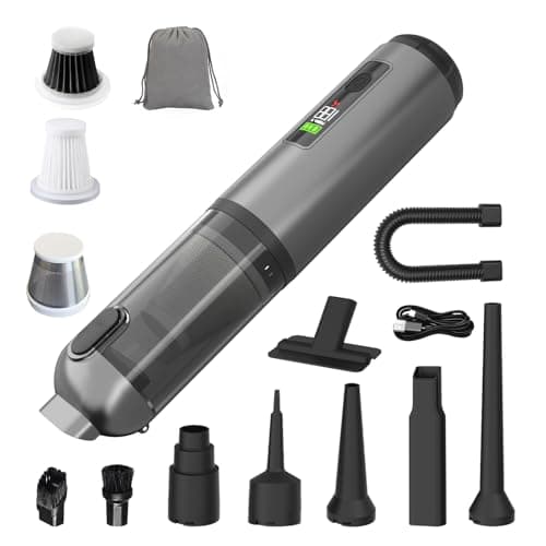 KedeeSparkle 22000Pa High Power Handheld Vacuum Cleaner, 4-in-1 Cordless Car Vacuum & Air Duster with LED Display, USB-C Rechargeable Vacuum for Car Home Office Pet Camping