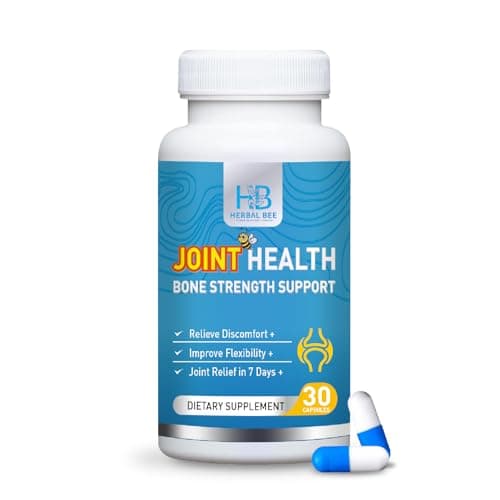 Herbal Bee Joint Health Supplement – Advanced Turmeric, Boswellia & Resveratrol Formula with Hyaluronic Acid & Collagen – Joint Relief Support, Flexibility, Mobility & Bone Strength | 30 Capsules