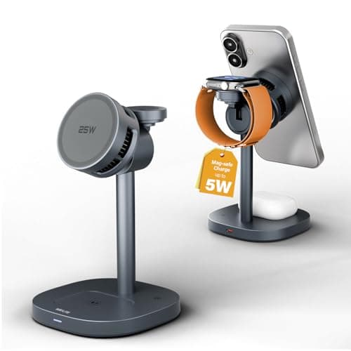 25W Fast Wireless Charger Stand for Apple MagSafe Charger, 3 in 1 Charging Station with TEC Cooling, Magnetic Wireless Charger for iPhone17/16/15/14/13/12, Apple Watch, AirPods, Gifts for Men - Image 1