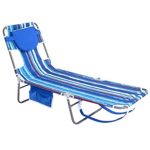 daystar SunnyFeel Beach Lounge Chair, Backpack Reclining Beach Chairs Lay Flat, Face Down Tanning Chair, Folding Camping Chairs Portable Camp Cot with Backpack Straps for Outdoor/Picnic/Lawn - Image 1
