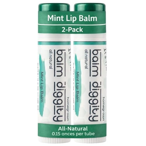 It's The Balm Diggity Mint Lip Balm - Natural Clean Beeswax Lip Balm with Coconut Oil, Jojoba Oil and Shea Butter - Fresh Mint Aroma with Smooth Application for Daily Moisture - 2 Pack