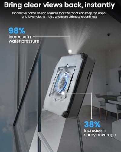 BNZ Window Cleaning Robot, Nexus Ultra, Black, Robotic Vacuum Cleaner for Windows, Mirrors, Shower Doors - Thumbnail 6