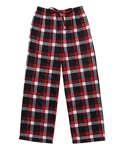 Ekouaer Boys Pajama Pants Long Sleep Bottoms Soft Elastic Waist Plaid Lounge Pants With 2 Pockets - Thumbnail 3