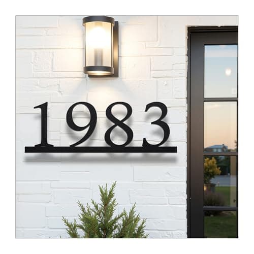 Personalized Metal House Number Sign: Modern House Numbers for Outside, Custom Metal Address Signs for Houses, Large Number Address Plaque with Floating Screw Kit - Image 1