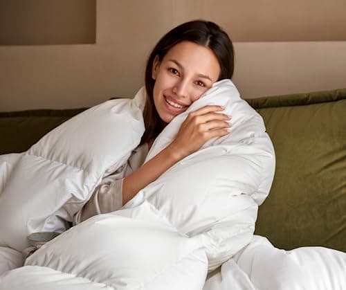 baisihan OverCloud™ Goose Down Comforter, Queen Size Winter Down Duvet Insert, Hotel Collection Comforter Ultra Soft 700+ Fill Power Down Proof Duvet Insert with Corner Tabs (90"X90") - Image 1