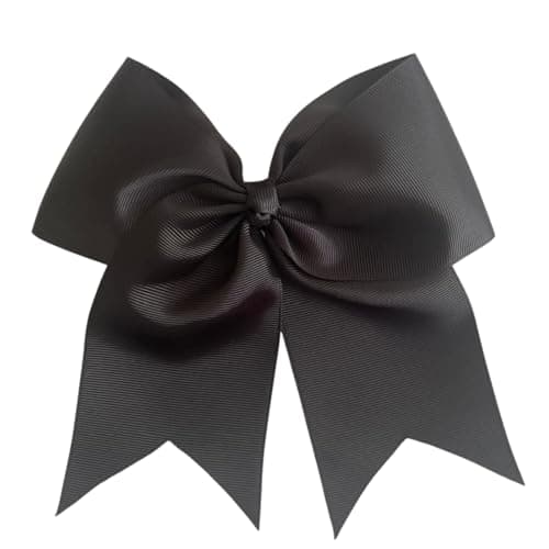ClassExceed Cheer Bow for Girls, Black Hair Bow, Handmade No-Fray Grosgrain Ribbon, Cheerleading Bow for Team, School & Competition - Image 1