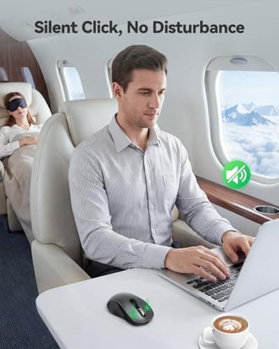 TECKNET Rechargeable Bluetooth Mouse, [ USB + BT5.0 + BT3.0 ] Wireless Mouse, Ergonomic 4-Way Scroll Wheel Computer Mice, 6-Level 4800 DPI Silent Mice, Multi-Device for Computer/Laptop/MacBook - Grey - Thumbnail 6