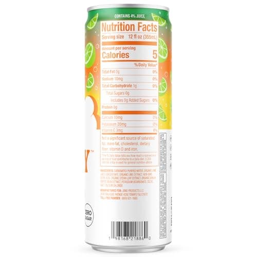 JUNO ENERGY Limeade Sparkling Energy Drink - Sugar Free Electrolytes, Energizing and Hydrating with 125mg Organic Caffeine from Green Coffee Beans, Stevia, Lime Juice & Electrolytes - Vegan, Gluten Free, 12 Pack - Thumbnail 2