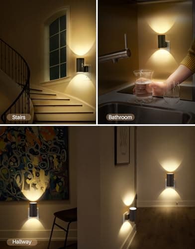 Night Lights Plug into Wall, LED Plug in Night Light, Dusk to Dawn Light Sensor, 0-100LM Adjustable Brightness Wall Light, Soft White 3000K, Dimmable Night Lights for Hallway Bedroom Stairway, 2 Pack - Thumbnail 5