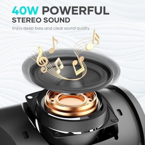 Bluetooth Speaker IPX6 Waterproof.Musibaby M88pro with Loud Stereo Sound,Portable Wireless Speaker,40H Battery,Bluetooth 5.3,Dual Pairing, Shower Outdoor Speaker for Party, Beach, Gifts Ideal. - Thumbnail 2