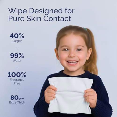 Hoppi Flushable Wipes for Toddlers, Silky Flush Designed for Kids Potty Training, Hypoallergenic, 99% Water, Plant-Based, Fragrance Free, Sewer & Septic Safe Baby Water Wipes, 4 Pack (224 Wipes) - Thumbnail 6