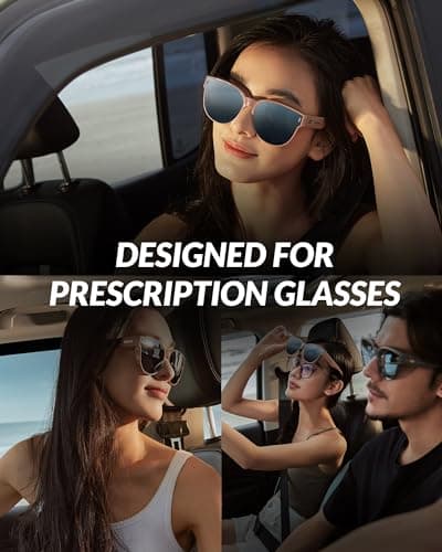 BENEUNDER Polarized Fit Over Sunglasses for Womens & Men, Retro Round Lightweight Folding Sunglasses for Nearsightedness - Thumbnail 2