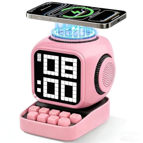 tiffhome Smart Bluetooth Speaker with Wireless Charger Digital Alarm Clocks for Bedrooms - 15W Fast Wireless Charging Station with 3 Modes - Portable Speaker Gifts for Men Women