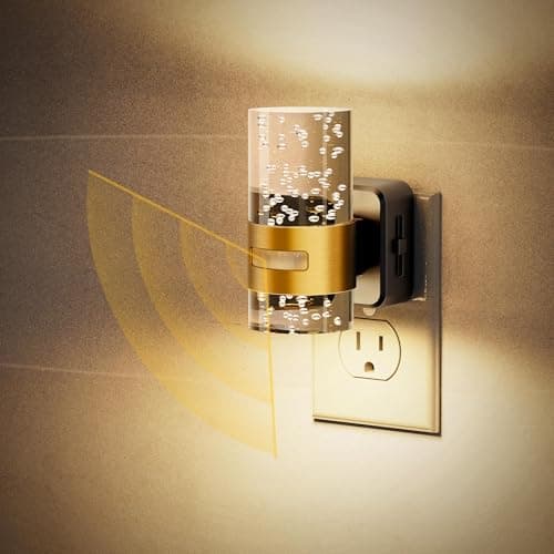 JandCase Motion Sensor Night Light, Night Lights Plug into Wall,3000K Soft White 0-100 LM Dimmable LED Night Light, Motion Activated Nightlight for Bathroom Hallway Decor - Image 1