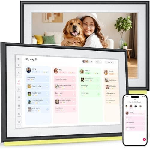 BIGASUO 10.1" Digital Calendar, Smart Touchscreen Interactive Display, Electronic Organizer for Monthly, Weekly & Daily Agenda, Chore Chart, Meal Planner, To Do List, Family Schedules, Picture Frame - Image 1