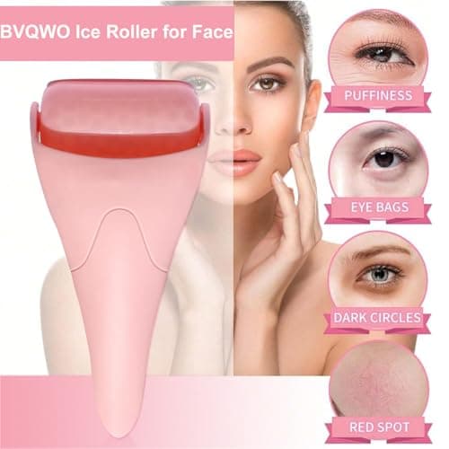 BVQWO Ice Roller for Face, Face Roller - Cold Massage Stick for Cooling and Calming Puffiness, Wrinkles, Fine Lines - Skin Care Tools - Self Care Gifts for Women and Men (Nude Pink) - Thumbnail 2