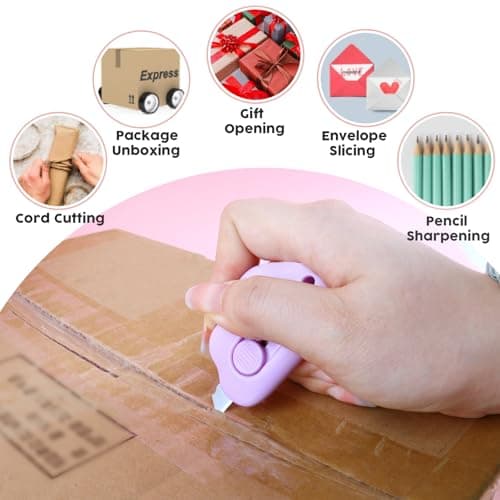 Box Cutters - 3 Pack Retractable Letter Opener, Adorable Cloud Tiny Paper Cutter for Key Chain Pocket Bag Package Envelope Mail Letter Box Paper DIY Projects for Girls and Boys - Thumbnail 4