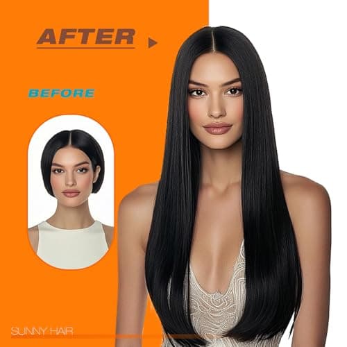 Sunny Hair Tape in Hair Extensions Human Hair 40pcs 100g 14 Inch Straight Remy Hair Extensions Tape in Black Invisible Tape in Hair Extensions for Women - Thumbnail 6