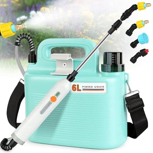 Electric Garden Sprayer 1.6 Gallon - Battery Powered Weed Sprayer Wtih 3 Nozzles, Backpack Sprayer in Lawn and Garden, Pump Sprayer for Gardening, Watering & Spring Planting - Image 1