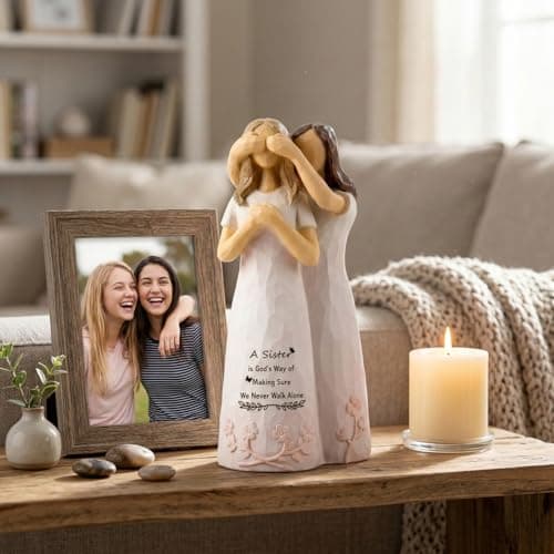 Kohehe Sister Gifts, Unique Sister Birthday Gifts, 5.5” Handmade Figurine Sisters Gift, Meaningful Sisters Gift Ideas for Birthday, Christmas - Thumbnail 2