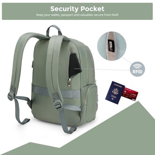 Swissdigital Design Travel Backpack for Women, 15.6 inch Laptop College Grayish Medium Simple Modern Backpacks for School with USB Charging Port for Womens Girls | SD1711-27 - Thumbnail 6