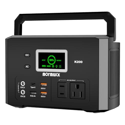 200W Portable Power Station (400W Peak), Mormluck Solar Generators with 110V AC Outlet（No Solar Panel）, 32000mAh Lithium Battery for Home Backup, Outdoor Adventures, and RV Emergencies - Image 1