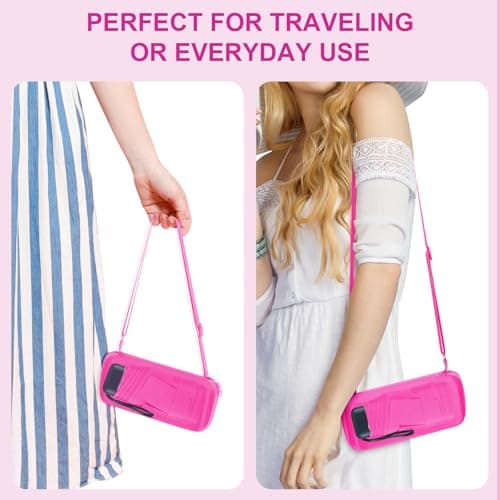 LEAGERA EAGERA Compact Travel Umbrella with Case - Mini Umbrella for Purse, Small Lightweight &Tiny Design Perfect for Parasol Outdoor Sun&Rain Umbrellas, Rose Red - Thumbnail 3